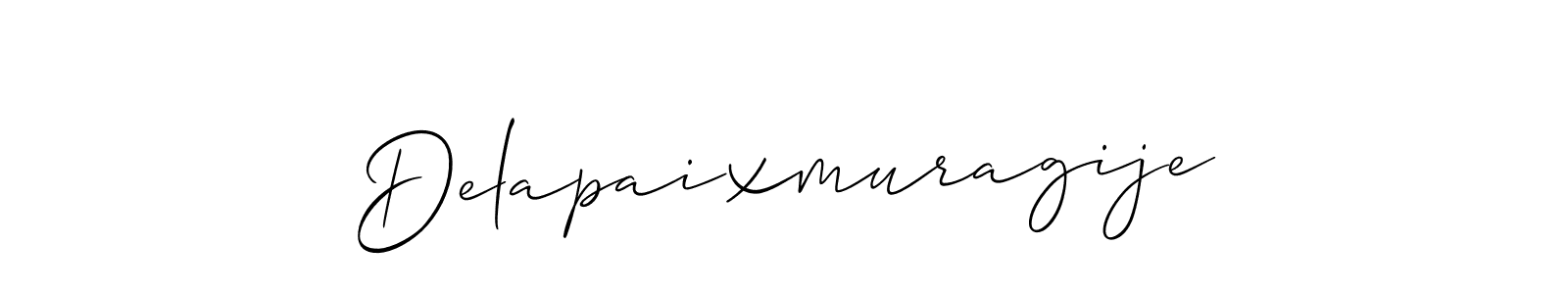 Make a beautiful signature design for name Delapaixmuragije. With this signature (Allison_Script) style, you can create a handwritten signature for free. Delapaixmuragije signature style 2 images and pictures png