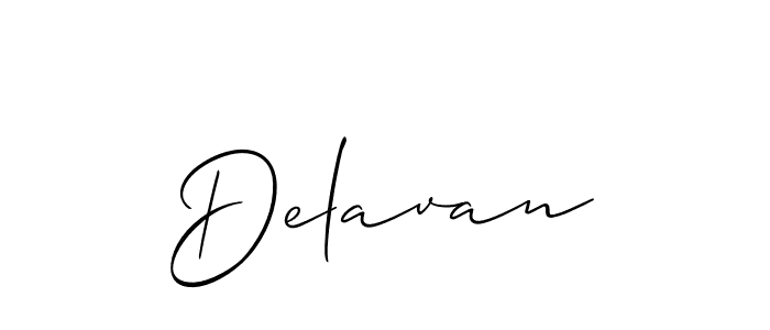 The best way (Allison_Script) to make a short signature is to pick only two or three words in your name. The name Delavan include a total of six letters. For converting this name. Delavan signature style 2 images and pictures png