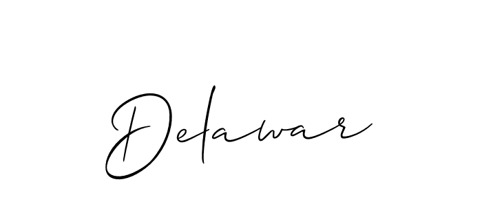 The best way (Allison_Script) to make a short signature is to pick only two or three words in your name. The name Delawar include a total of six letters. For converting this name. Delawar signature style 2 images and pictures png