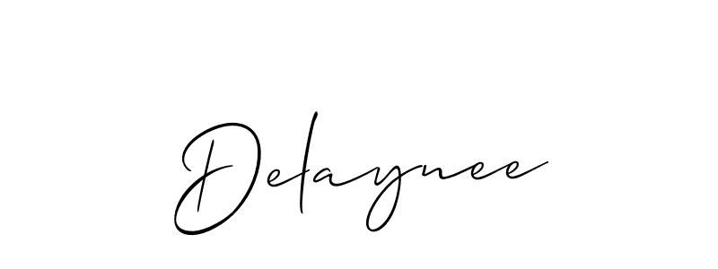 It looks lik you need a new signature style for name Delaynee. Design unique handwritten (Allison_Script) signature with our free signature maker in just a few clicks. Delaynee signature style 2 images and pictures png