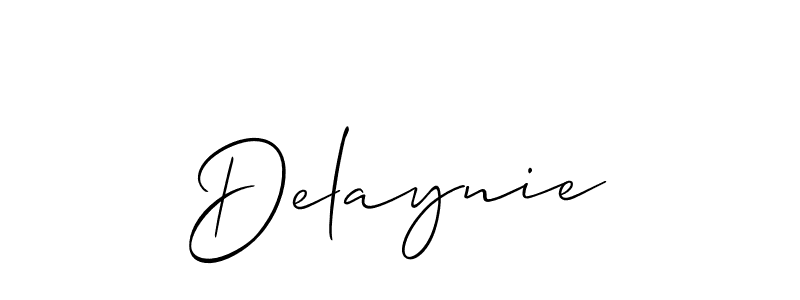 Design your own signature with our free online signature maker. With this signature software, you can create a handwritten (Allison_Script) signature for name Delaynie. Delaynie signature style 2 images and pictures png