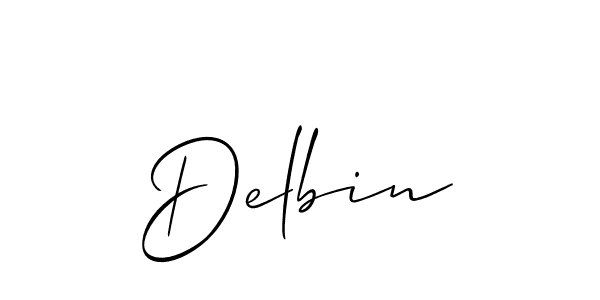 Use a signature maker to create a handwritten signature online. With this signature software, you can design (Allison_Script) your own signature for name Delbin. Delbin signature style 2 images and pictures png