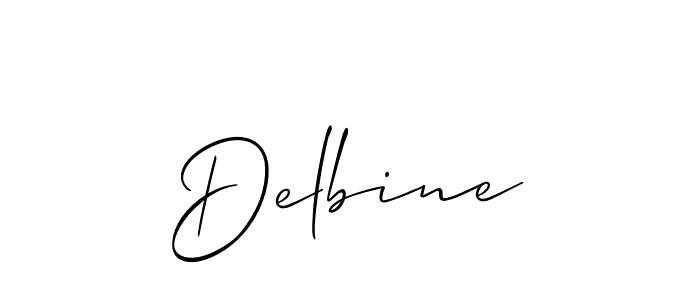 Allison_Script is a professional signature style that is perfect for those who want to add a touch of class to their signature. It is also a great choice for those who want to make their signature more unique. Get Delbine name to fancy signature for free. Delbine signature style 2 images and pictures png