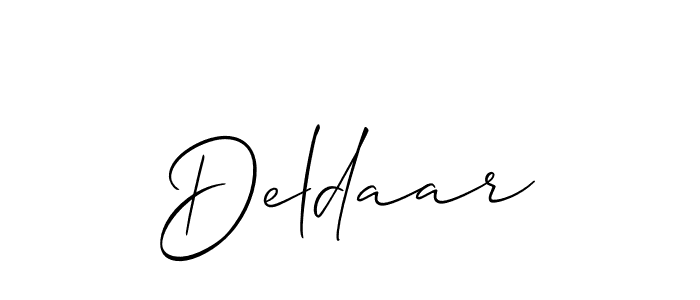 Make a beautiful signature design for name Deldaar. With this signature (Allison_Script) style, you can create a handwritten signature for free. Deldaar signature style 2 images and pictures png