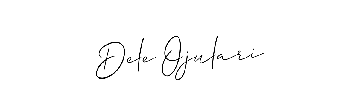 You should practise on your own different ways (Allison_Script) to write your name (Dele Ojulari) in signature. don't let someone else do it for you. Dele Ojulari signature style 2 images and pictures png