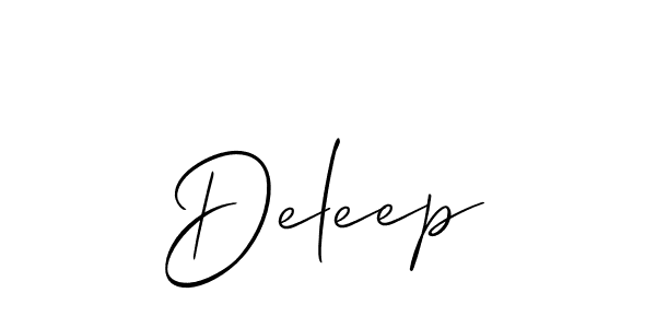 Design your own signature with our free online signature maker. With this signature software, you can create a handwritten (Allison_Script) signature for name Deleep. Deleep signature style 2 images and pictures png