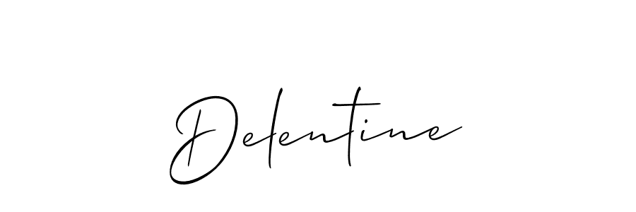 The best way (Allison_Script) to make a short signature is to pick only two or three words in your name. The name Delentine include a total of six letters. For converting this name. Delentine signature style 2 images and pictures png