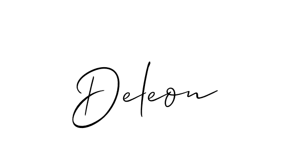 Design your own signature with our free online signature maker. With this signature software, you can create a handwritten (Allison_Script) signature for name Deleon. Deleon signature style 2 images and pictures png