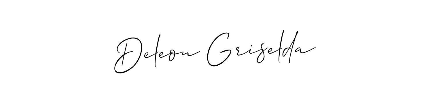 It looks lik you need a new signature style for name Deleon Griselda. Design unique handwritten (Allison_Script) signature with our free signature maker in just a few clicks. Deleon Griselda signature style 2 images and pictures png