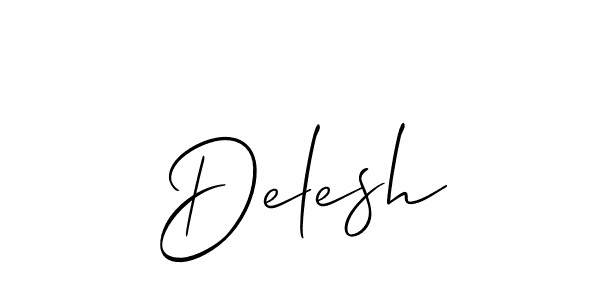 Make a beautiful signature design for name Delesh. With this signature (Allison_Script) style, you can create a handwritten signature for free. Delesh signature style 2 images and pictures png