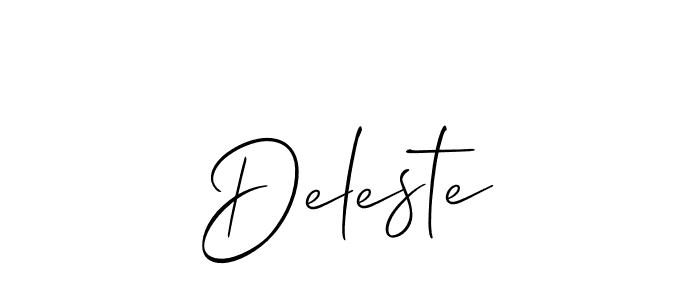 Best and Professional Signature Style for Deleste. Allison_Script Best Signature Style Collection. Deleste signature style 2 images and pictures png