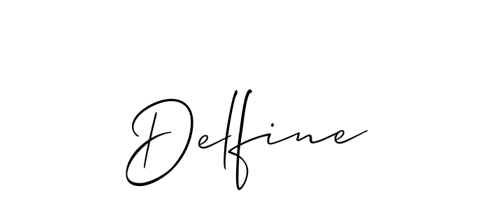 Design your own signature with our free online signature maker. With this signature software, you can create a handwritten (Allison_Script) signature for name Delfine. Delfine signature style 2 images and pictures png