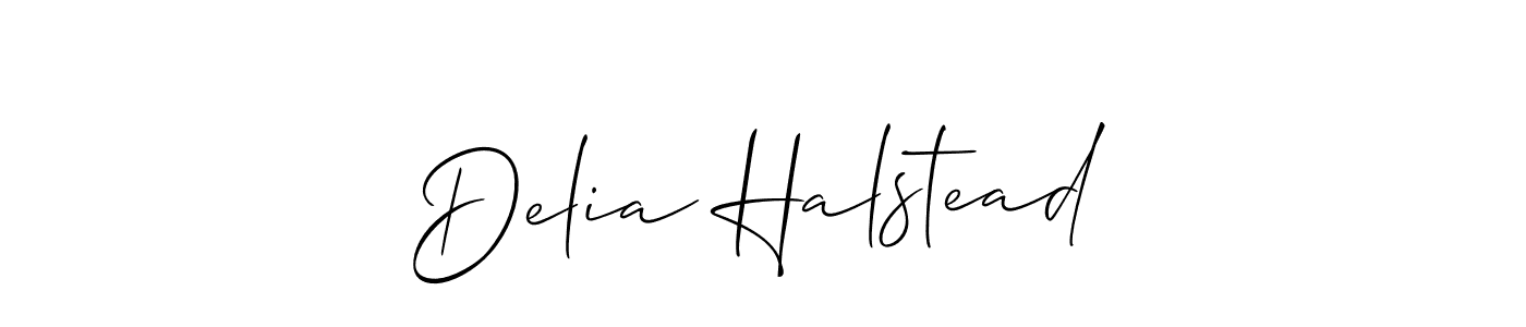 Delia Halstead stylish signature style. Best Handwritten Sign (Allison_Script) for my name. Handwritten Signature Collection Ideas for my name Delia Halstead. Delia Halstead signature style 2 images and pictures png