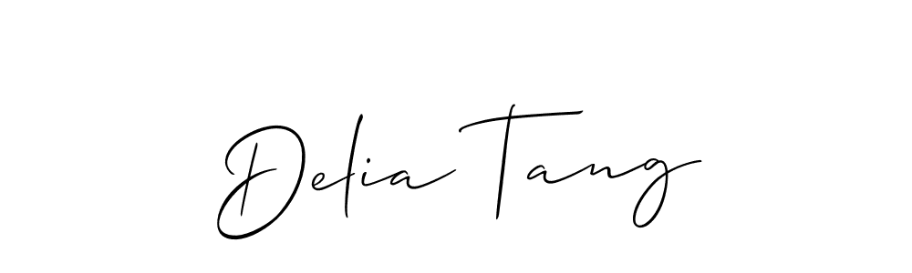 Use a signature maker to create a handwritten signature online. With this signature software, you can design (Allison_Script) your own signature for name Delia Tang. Delia Tang signature style 2 images and pictures png