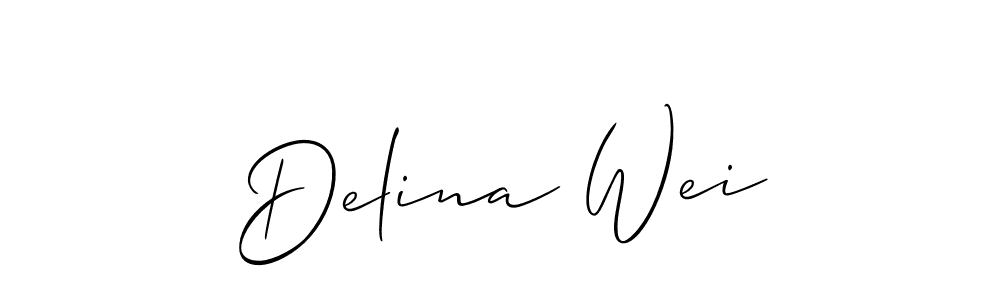 It looks lik you need a new signature style for name Delina Wei. Design unique handwritten (Allison_Script) signature with our free signature maker in just a few clicks. Delina Wei signature style 2 images and pictures png