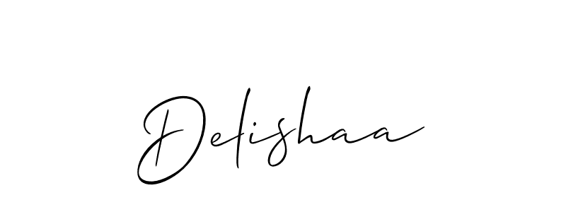 Make a short Delishaa signature style. Manage your documents anywhere anytime using Allison_Script. Create and add eSignatures, submit forms, share and send files easily. Delishaa signature style 2 images and pictures png