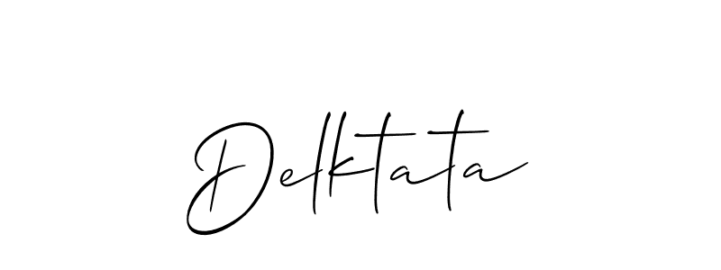 It looks lik you need a new signature style for name Delktata. Design unique handwritten (Allison_Script) signature with our free signature maker in just a few clicks. Delktata signature style 2 images and pictures png