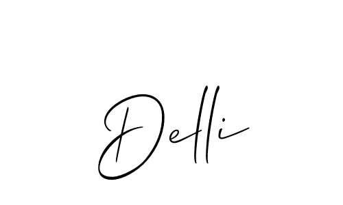 The best way (Allison_Script) to make a short signature is to pick only two or three words in your name. The name Delli include a total of six letters. For converting this name. Delli signature style 2 images and pictures png