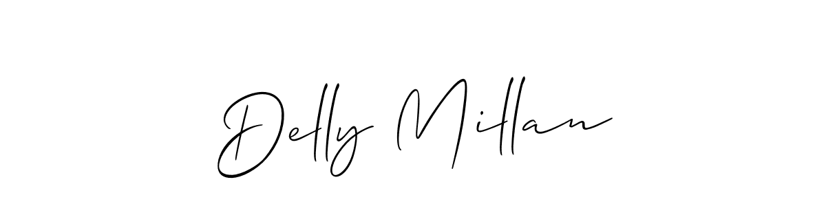 Similarly Allison_Script is the best handwritten signature design. Signature creator online .You can use it as an online autograph creator for name Delly Millan. Delly Millan signature style 2 images and pictures png