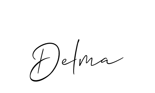 Make a beautiful signature design for name Delma. With this signature (Allison_Script) style, you can create a handwritten signature for free. Delma signature style 2 images and pictures png