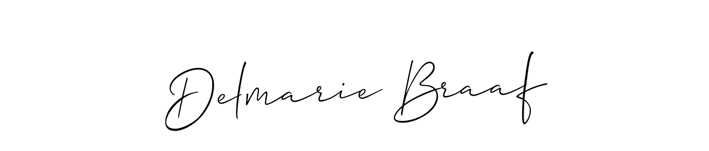 How to Draw Delmarie Braaf signature style? Allison_Script is a latest design signature styles for name Delmarie Braaf. Delmarie Braaf signature style 2 images and pictures png