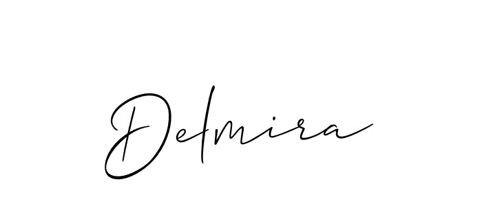 How to make Delmira signature? Allison_Script is a professional autograph style. Create handwritten signature for Delmira name. Delmira signature style 2 images and pictures png