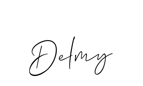 The best way (Allison_Script) to make a short signature is to pick only two or three words in your name. The name Delmy include a total of six letters. For converting this name. Delmy signature style 2 images and pictures png