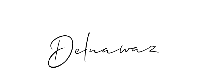Use a signature maker to create a handwritten signature online. With this signature software, you can design (Allison_Script) your own signature for name Delnawaz. Delnawaz signature style 2 images and pictures png