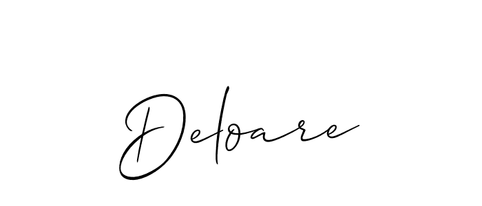 Design your own signature with our free online signature maker. With this signature software, you can create a handwritten (Allison_Script) signature for name Deloare. Deloare signature style 2 images and pictures png