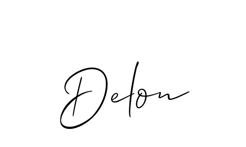 Also we have Delon name is the best signature style. Create professional handwritten signature collection using Allison_Script autograph style. Delon signature style 2 images and pictures png