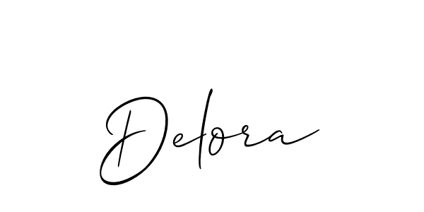 Make a beautiful signature design for name Delora. With this signature (Allison_Script) style, you can create a handwritten signature for free. Delora signature style 2 images and pictures png