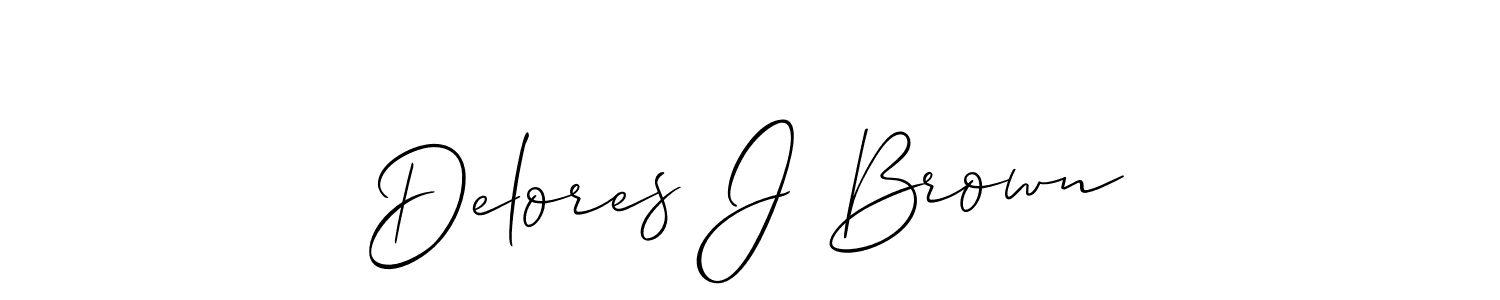 How to make Delores J Brown name signature. Use Allison_Script style for creating short signs online. This is the latest handwritten sign. Delores J Brown signature style 2 images and pictures png