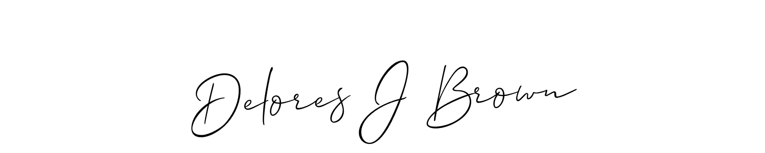 How to make Delores J Brown name signature. Use Allison_Script style for creating short signs online. This is the latest handwritten sign. Delores J Brown signature style 2 images and pictures png