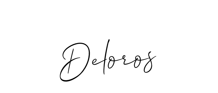 Design your own signature with our free online signature maker. With this signature software, you can create a handwritten (Allison_Script) signature for name Deloros. Deloros signature style 2 images and pictures png