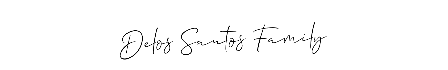How to make Delos Santos Family name signature. Use Allison_Script style for creating short signs online. This is the latest handwritten sign. Delos Santos Family signature style 2 images and pictures png