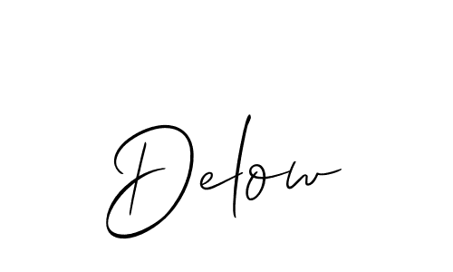 How to Draw Delow signature style? Allison_Script is a latest design signature styles for name Delow. Delow signature style 2 images and pictures png