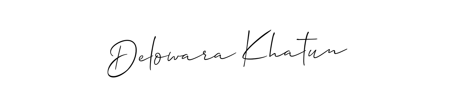Make a short Delowara Khatun signature style. Manage your documents anywhere anytime using Allison_Script. Create and add eSignatures, submit forms, share and send files easily. Delowara Khatun signature style 2 images and pictures png