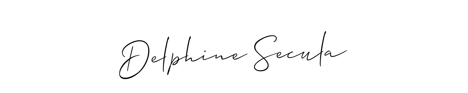 Design your own signature with our free online signature maker. With this signature software, you can create a handwritten (Allison_Script) signature for name Delphine Secula. Delphine Secula signature style 2 images and pictures png
