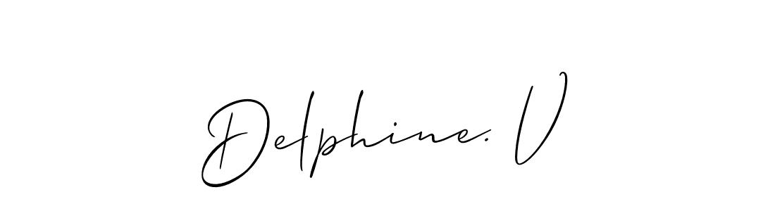 How to make Delphine. V signature? Allison_Script is a professional autograph style. Create handwritten signature for Delphine. V name. Delphine. V signature style 2 images and pictures png