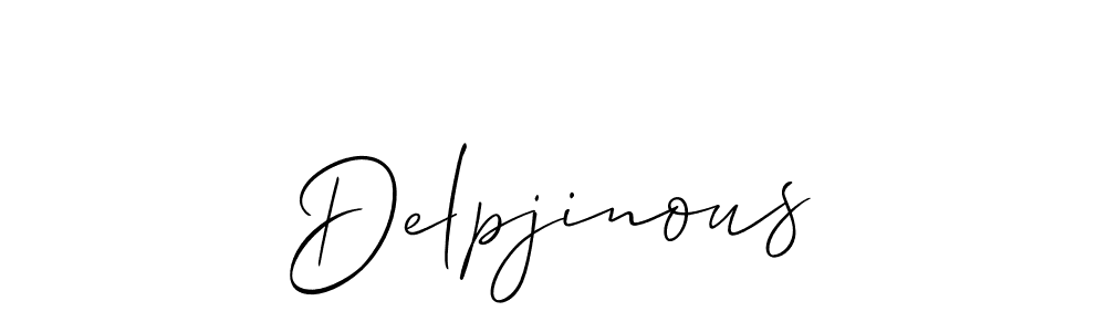 How to make Delpjinous name signature. Use Allison_Script style for creating short signs online. This is the latest handwritten sign. Delpjinous signature style 2 images and pictures png