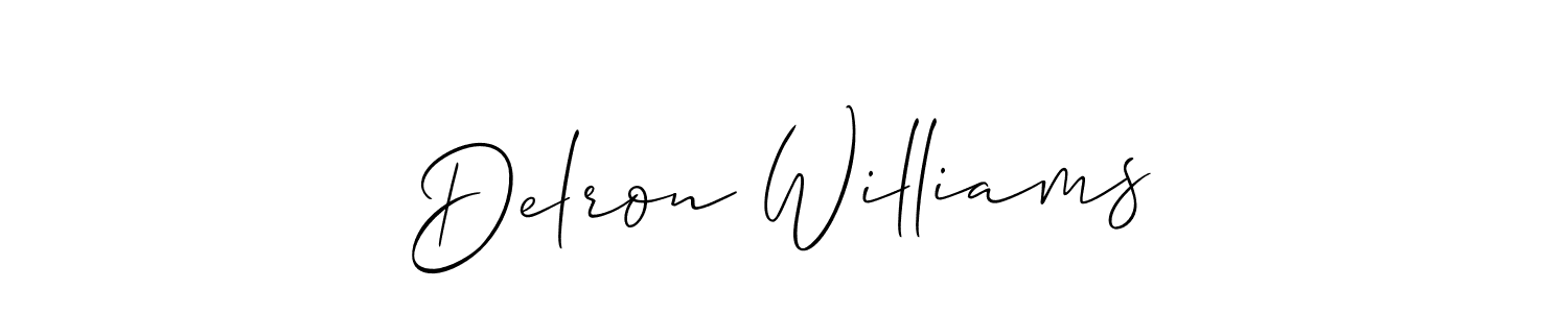 Create a beautiful signature design for name Delron Williams. With this signature (Allison_Script) fonts, you can make a handwritten signature for free. Delron Williams signature style 2 images and pictures png