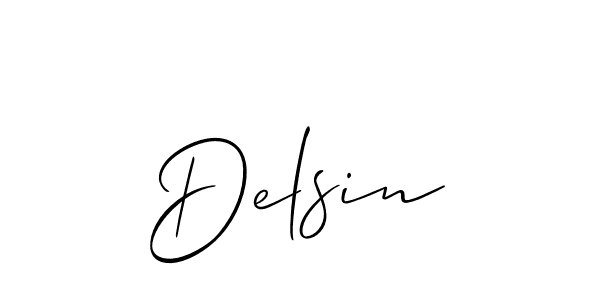 Design your own signature with our free online signature maker. With this signature software, you can create a handwritten (Allison_Script) signature for name Delsin. Delsin signature style 2 images and pictures png