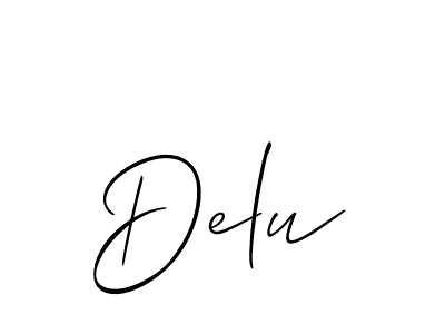 You can use this online signature creator to create a handwritten signature for the name Delu. This is the best online autograph maker. Delu signature style 2 images and pictures png