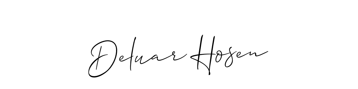 Make a short Deluar Hosen signature style. Manage your documents anywhere anytime using Allison_Script. Create and add eSignatures, submit forms, share and send files easily. Deluar Hosen signature style 2 images and pictures png