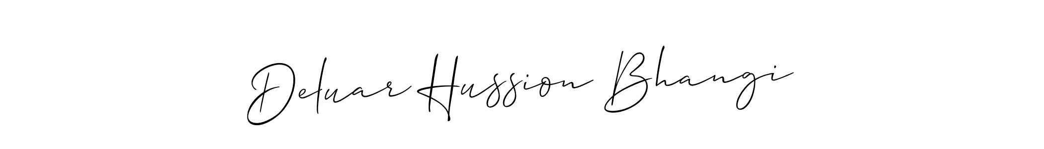 How to make Deluar Hussion Bhangi name signature. Use Allison_Script style for creating short signs online. This is the latest handwritten sign. Deluar Hussion Bhangi signature style 2 images and pictures png