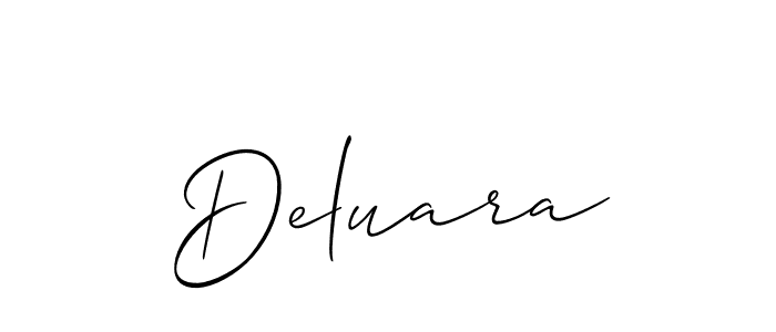 How to make Deluara name signature. Use Allison_Script style for creating short signs online. This is the latest handwritten sign. Deluara signature style 2 images and pictures png