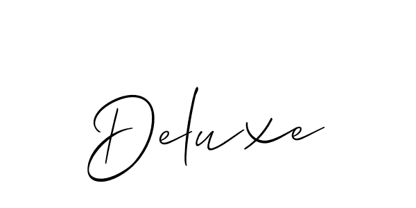 Use a signature maker to create a handwritten signature online. With this signature software, you can design (Allison_Script) your own signature for name Deluxe. Deluxe signature style 2 images and pictures png