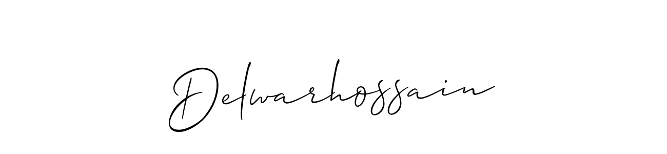 Use a signature maker to create a handwritten signature online. With this signature software, you can design (Allison_Script) your own signature for name Delwarhossain. Delwarhossain signature style 2 images and pictures png