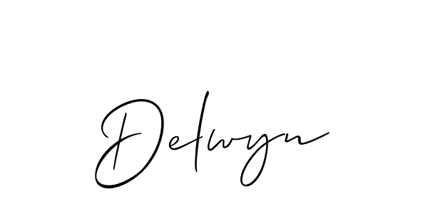 Create a beautiful signature design for name Delwyn. With this signature (Allison_Script) fonts, you can make a handwritten signature for free. Delwyn signature style 2 images and pictures png