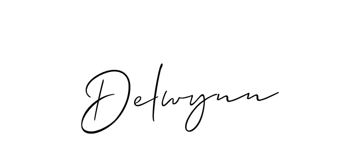 How to make Delwynn signature? Allison_Script is a professional autograph style. Create handwritten signature for Delwynn name. Delwynn signature style 2 images and pictures png